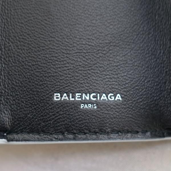 バレンシアガ ペーパー ミニウォレット WHITE BLACK ロゴ BALENCIAGA 折りたたみ財布 391446DLQ0N6510スーパーコピー