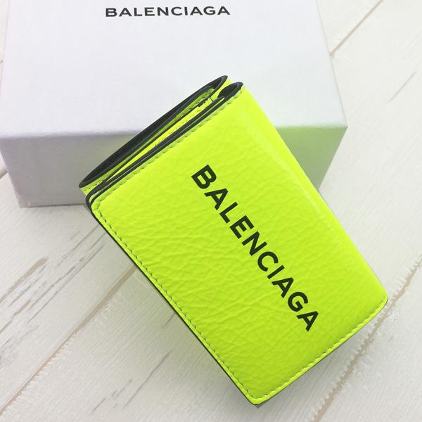 バレンシアガ 財布コピー ネオンカラー大人気ロゴミニ財布 ネオンカラー