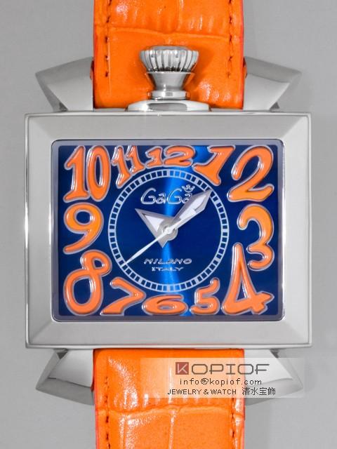 ガガミラノ ナポレオン46MM スーパーコピー自動巻き 6000.4 オレンジ皮 ブルーソレイユ/オレンジアラビア