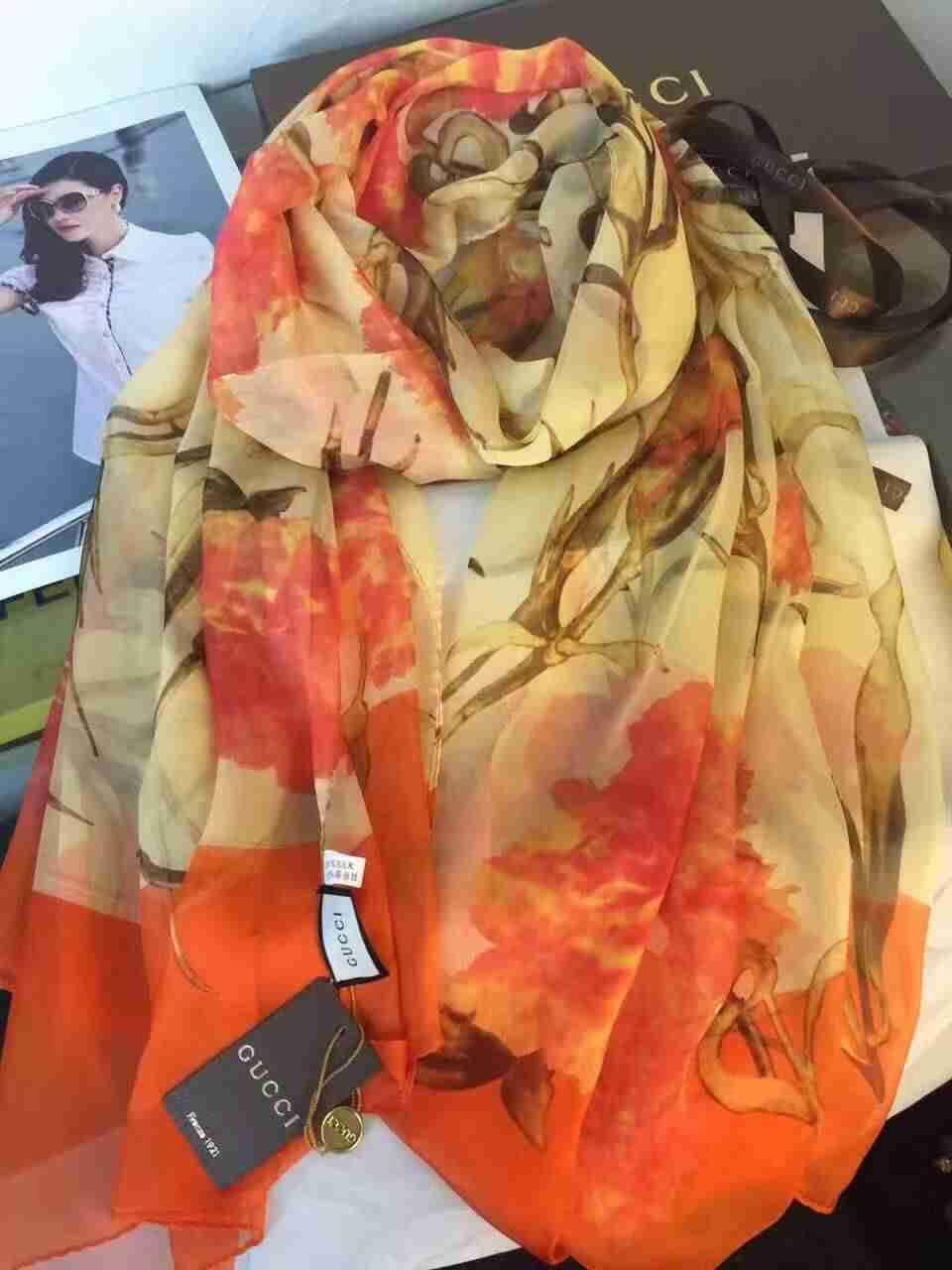 グッチコピー スカーフ 2016春夏新作 GUCCI 上質で柔らかい シルク スカーフ guccimr160708-14