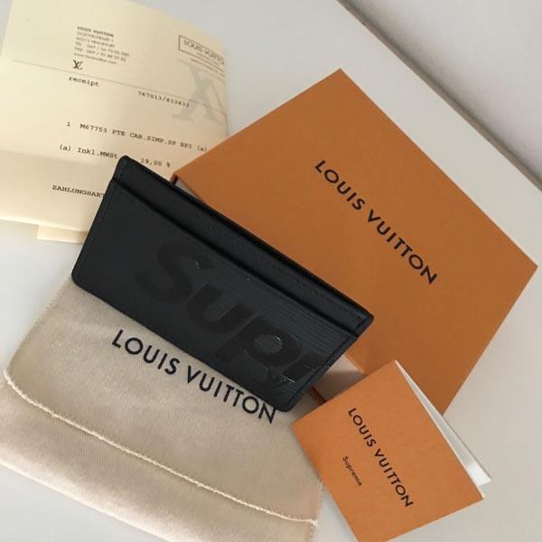 ルイヴィトン 財布 コピー ポルト カルト・サーンプル Supremeコラボカードケース ケース ブラック エピ×シュプリーム M67753