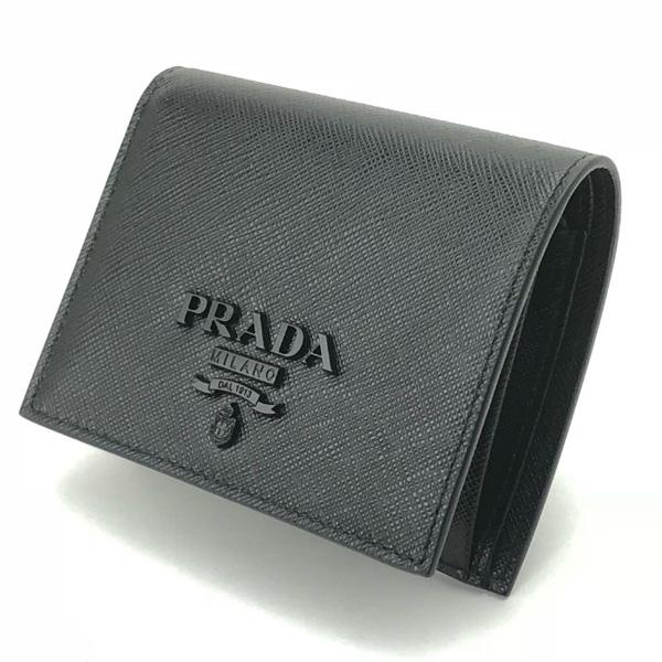プラダ SHINE サフィアーノ 二つ折財布 NERO PRADA 1MV204 2EBW F0002 折りたたみ財布 スーパーコピー