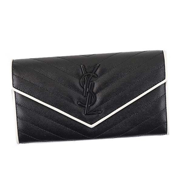 サンローラン 財布コピー 372264 BOWC8 1006 キルティングレザー 長財布 キャビアスキンのようなこまかな凹凸の光沢が美しく映える上品な仕上がりになっています