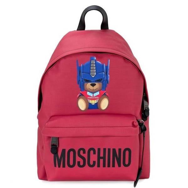 モスキーノ リュック コピー ベアバックパック ピンクレッドTransformer Teddy Backpack