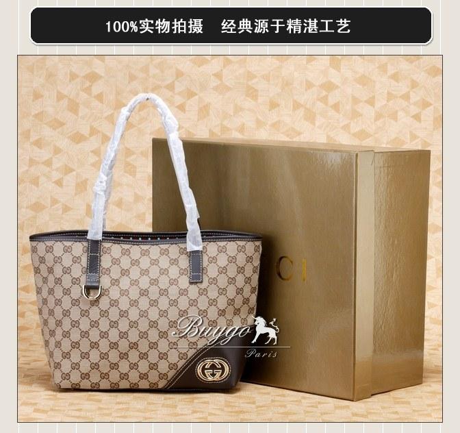 グッチ バッグ スーパーコピーGUCCI グッチ GGキャンバス トートバッグ ベージュ×ダークブラウン 169945 FCEKG 9643