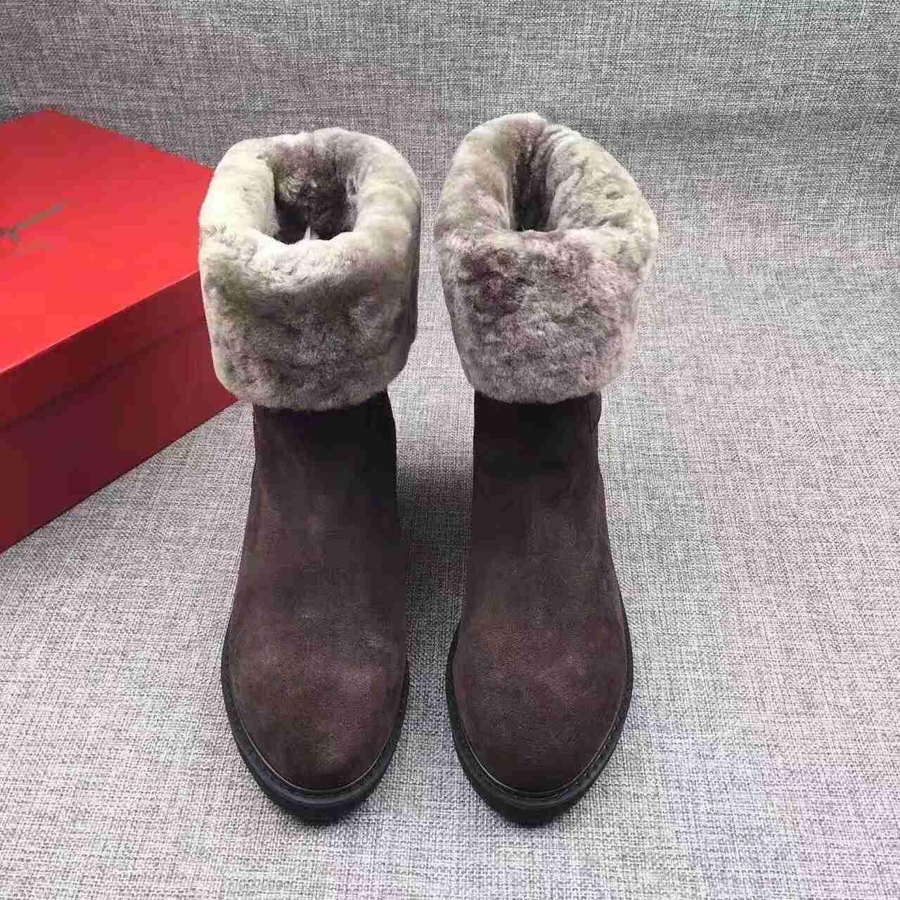 フェラガモコピー 靴 2017新作 FERRAGAMO 冬季のを防ぐムートンブーツの綿入れの靴 保温するのレディース ブーツ fgshoes161114-8