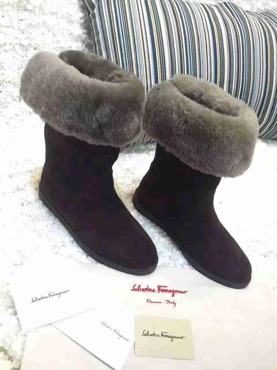 フェラガモコピー 靴 2017新作 FERRAGAMO 冬季のを防ぐムートンブーツの綿入れの靴 保温するのレディース ブーツ fgshoes161114-3